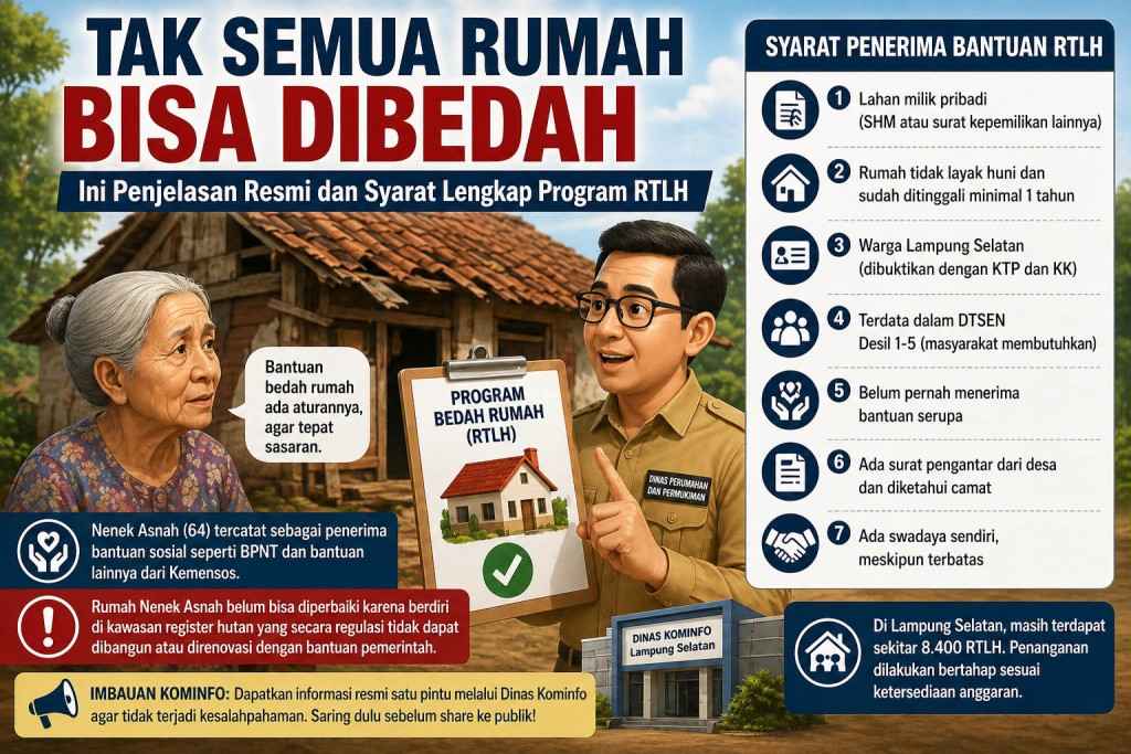 Tak Semua Rumah Bisa Dibedah, Ini Penjelasan Pemkab Lampung Selatan di Balik Syarat Ketat Program RTLH