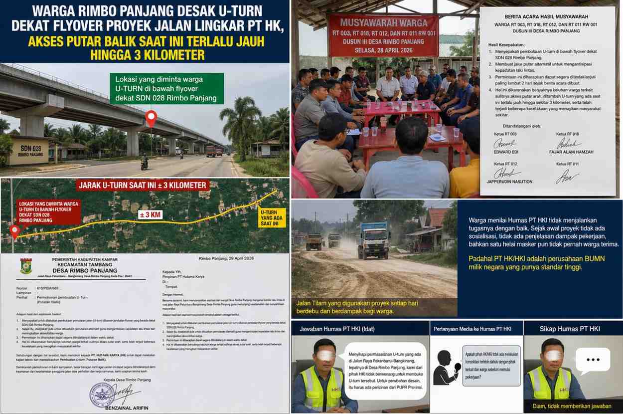 Warga Rimbo Panjang Desak U-Turn Dekat Flyover Proyek Jalan Lingkar PT HK, Akses Putar Balik Saat Ini Terlalu Jauh hingga 6 Kilometer