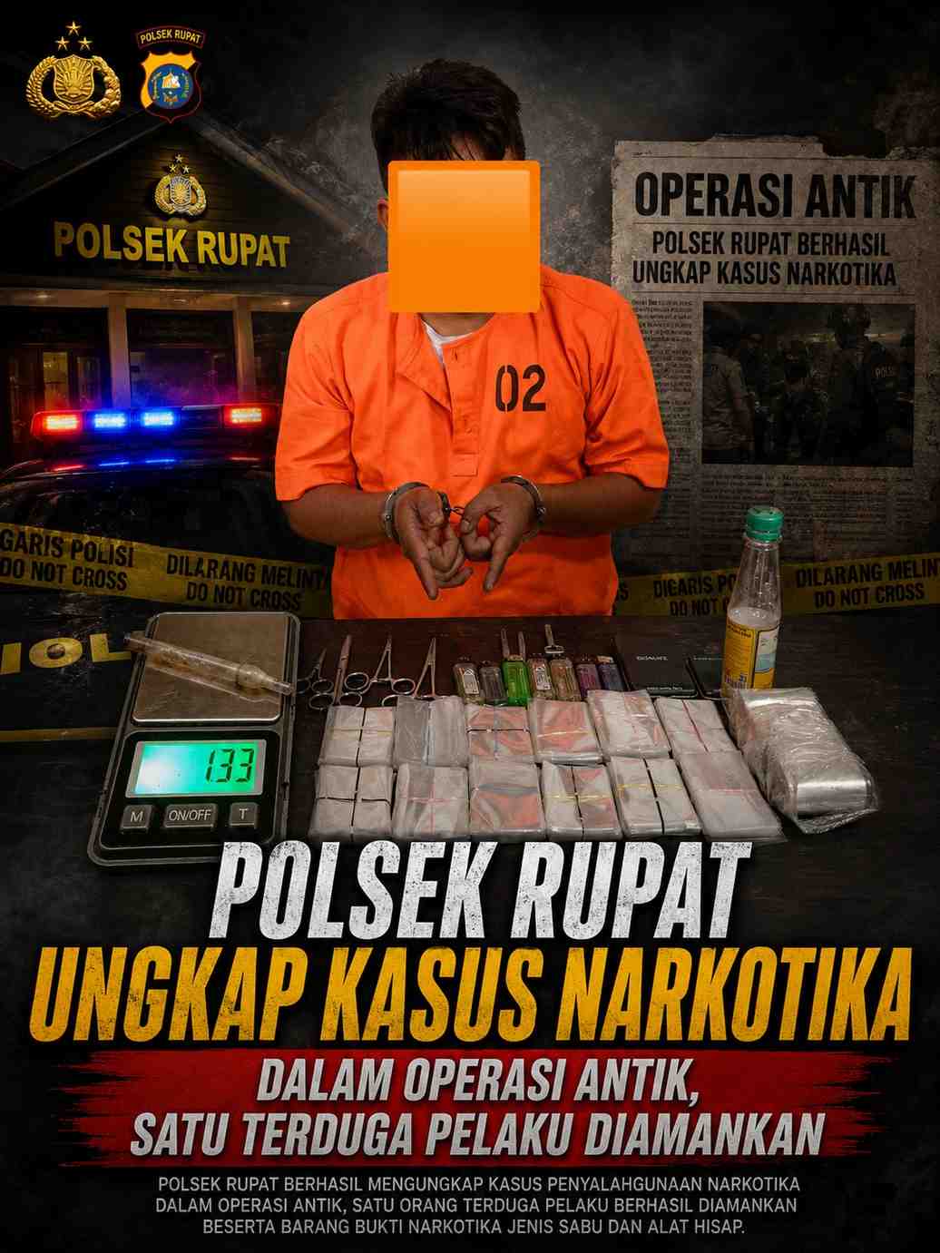 Polsek Rupat Ungkap Kasus Narkotika dalam Operasi Antik, Satu Terduga Pelaku Diamankan