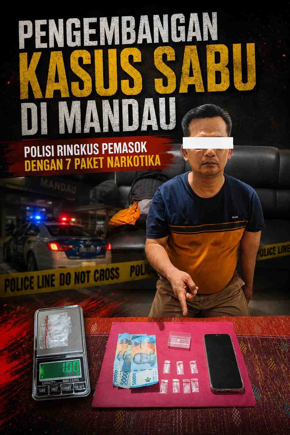 Pengembangan Kasus Sabu di Mandau, Polisi Ringkus Pemasok dengan 7 Paket Narkotika