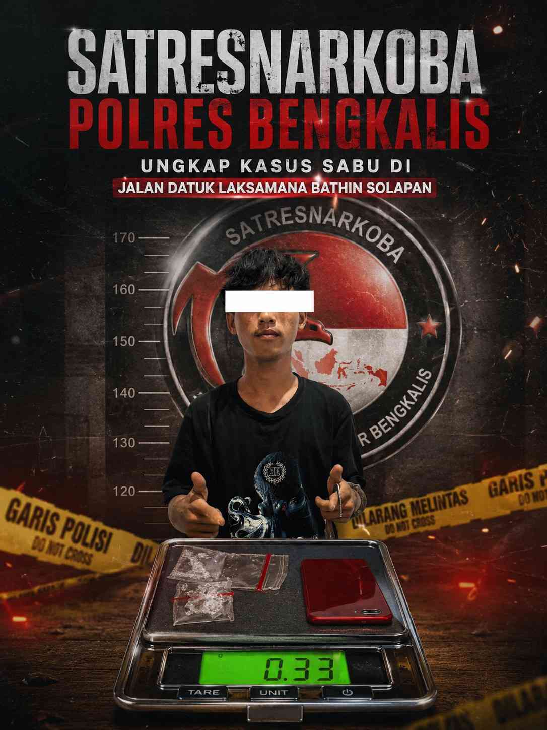 Satresnarkoba Polres Bengkalis Ungkap Kasus Sabu di Jalan Datuk Laksamana Bathin Solapan