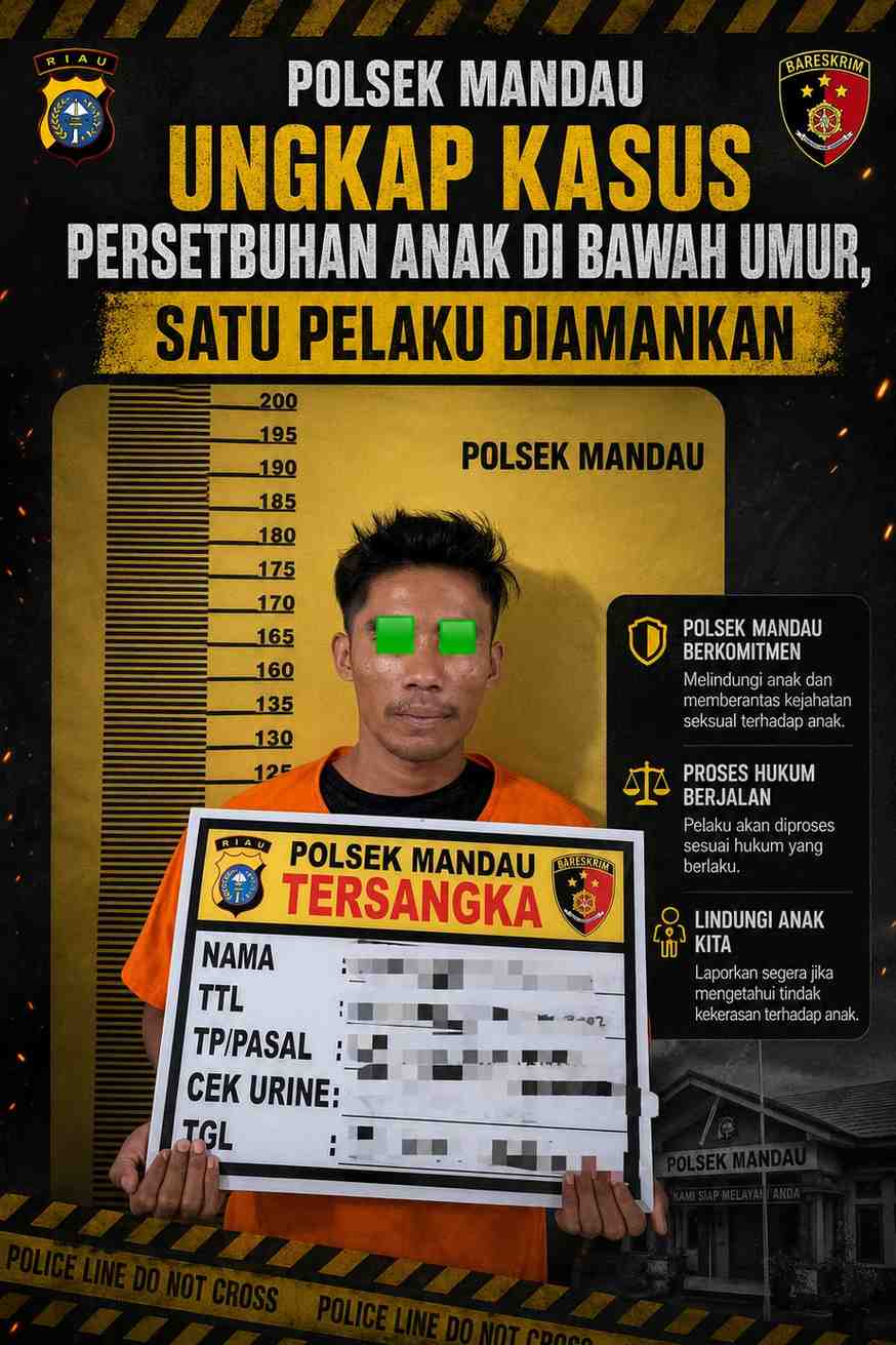 Polsek Mandau Ungkap Kasus Persetubuhan Anak di Bawah Umur, Satu Pelaku Diamankan